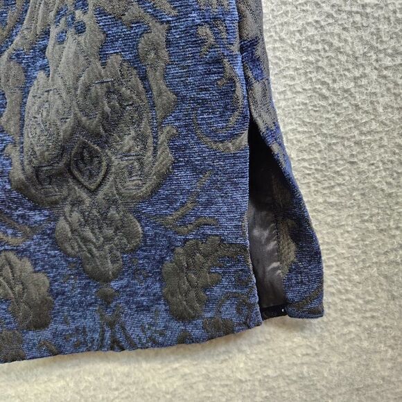 Lucky Brand Blazer Womens S Blue Floral Embroidered Goth Witch Vampire Regal VTG - Picture 6 of 16